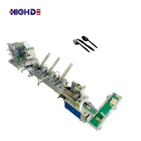 Machines d'emballage rapide et flexibles pour couverts (cuillères, fourchettes, couteaux) avec serviettes, cure-dents, sel et poivre, conditionnées en sachets à ouverture facile