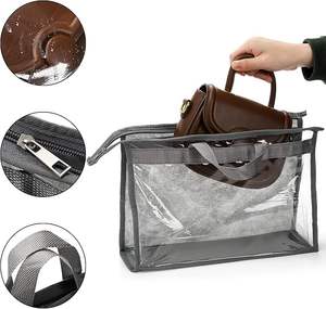 Organisateur de rangement de sac à main transparent pour placard sac à main protecteur stockage poignée à glissière couverture suspendue sacs à poussière pour sacs à main - Product Image 3