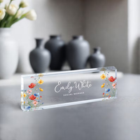 Plaque d'identification de bureau en acrylique RAY YI Porte-plaque d'identification de table en acrylique transparent personnalisé