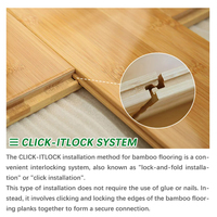 Suelo de Bambú para Calefacción por Suelo Radiante, Instalación Flotante Natural, Duradero para Uso en Interiores, Fácil Instalación para Sauna