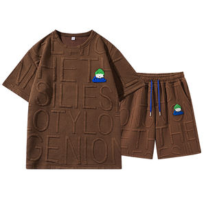 بدلة الصيف ANSZKTN الرجال الجاكار الاتجاه قطعتين الصيف قصيرة الأكمام السراويل بدلة - Product Image 4