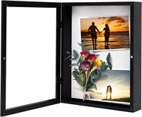 MDF Front Opening Schaduwdoos Diepe Kist Magnetische Deur Linnen Bord Gedroogde Bloem Foto Bruiloft Cadeau OEM Groothandel Milieuvriendelijk