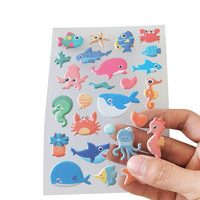 Nouvelles autocollants de dessins animés à faible MOQ, adorables autocollants dinosaures, autocollants bulles pour enfants, cadeau éducatif, autocollants gonflés avec personnalisation