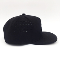 Casquette Snapback Sportive d'Extérieur en Nylon Perforé de Haute Qualité à 6 Panneaux avec Logo Personnalisable et Motif Feuille Tropicale