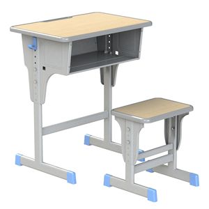 Itsuken Furniture Student <b>Desk</b> And Chair <b>Set</b> Metal Blue Edge Gray Top School <b>Desk</b> For Primary Secondary Students - Product Image 3