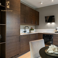 Ensemble de meubles de cuisine en PVC étanche pour projet de maisonnette, design moderne, petite unité de cuisine domestique, armoires de cuisine