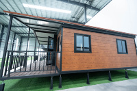 Maison conteneur pliable à double aile, isolée, ignifuge et étanche, préfabriquée et modulaire pour ADU et Glamping