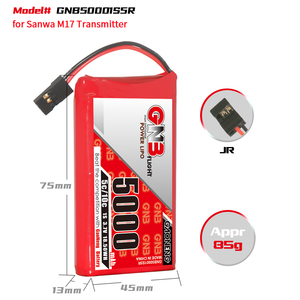 แบตเตอรี่ลิเธียมโพลิเมอร์ GAONENG GNB 5000mah 1S 5C 10C 3.7V หัวต่อ JR สำหรับเครื่องส่งสัญญาณและตัวรับสัญญาณ Sanwa M17 - Product Image 3