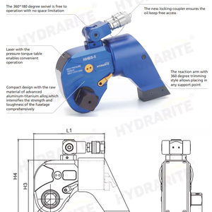 HHBS-3 700bar 4512nm thủy lực tác động mô-men xoắn cờ lê chia loại sơ đồ lắp ráp của ổ đĩa vuông mô-men xoắn thủy lực cờ lê - Product Image 3