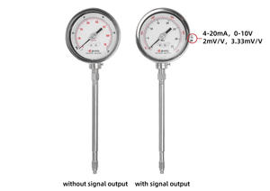 Manômetro de Pressão Tipo Rígido em Aço Inoxidável 304 para Alta Temperatura com Precisão de 1,6%FS e Temperatura Máxima de 350°C - Fornecimento Direto da Fábrica - Product Image 3