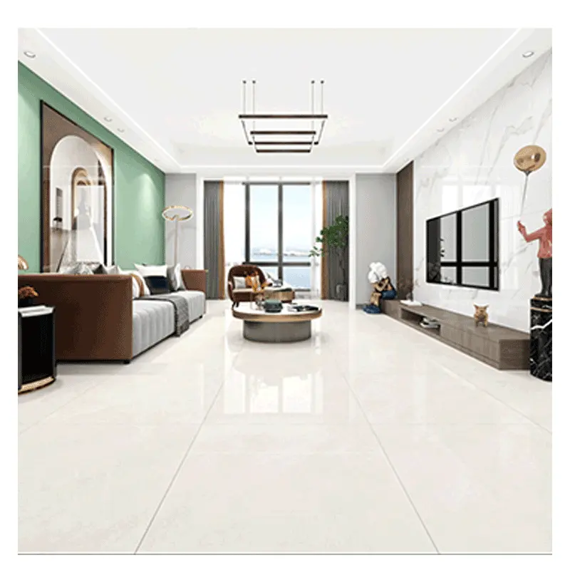 Guangdong Foshan Salon Chambre à coucher Carrelage de sol Gris foncé Motif de marbre Carrelage de sol antidérapant