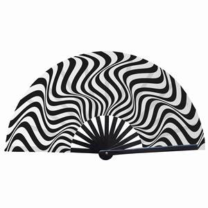 Large Rave Bamboo Bone Kung Fu Foldable <b>Hand</b> Fan Gilltering Folding Clack <b>Hand</b> Fans With Holster - Product Image 2