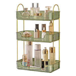 Organisateur de coiffeuse de salle de bain en plastique à 3 niveaux <span class=keywords><strong>Étagère</strong></span> de maquillage moulée par injection pour les cosmétiques Organisateur de coiffeuse de comptoir - Product Image 1