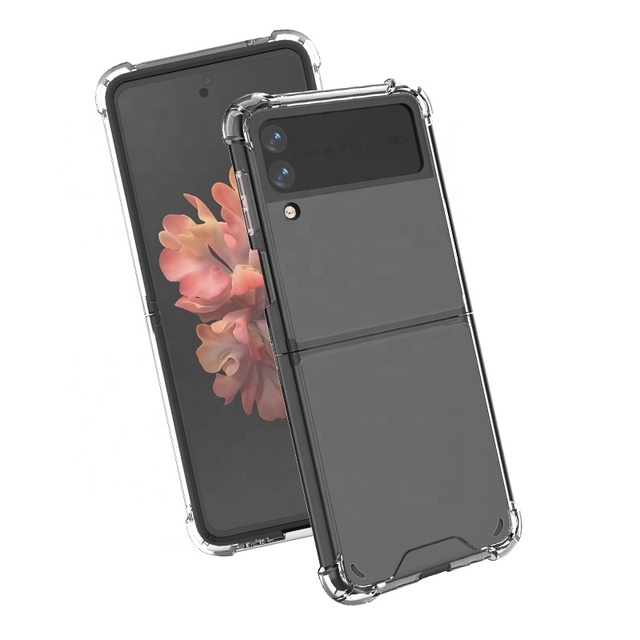 Clear TPU Acrylic Phone Case for Samsung Galaxy Z Fold 3 Four Corners Shockproof Mobile Back Cover for Samsung Z Flip 3
