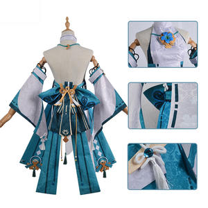 <span class=keywords><strong>Yae</strong></span> Miko Xiao Cosplay Costume Turquoise Robe Halloween Costumes pour Femmes XS-3XL Nouvelle Perruque Robe Tenue De Fête <span class=keywords><strong>Genshin</strong></span> Impact - Product Image 3
