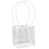 Sac à main transparent en PP, recyclable, à fond carré, pour l'emballage de cadeaux de vacances et le stockage de plantes