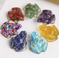 Statue de grenouille en pierres précieuses naturelles sculptées, écologique, colorée, ornement Feng Shui, artisanat, art des chakras, vente en gros