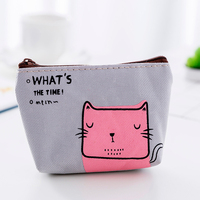 Dompet koin Mini desain hewan lucu dompet kecil ritsleting dompet koin wanita mode dompet koin kanvas rantai kunci