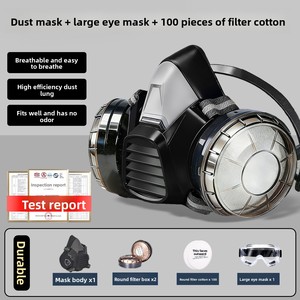 <span class=keywords><strong>Masque</strong></span> à gaz en silicone demi-visage réutilisable et lavable avec filtre en coton pour la peinture automobile et la protection industrielle - Product Image 4