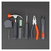 Ensemble d'outils à main pour la maison, 19 pièces, boîte de rangement portable, kit de réparation manuel multifonction pour l'entretien quotidien à la maison