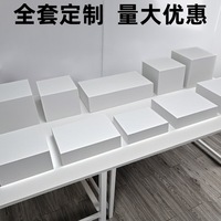 Présentoir Cube Carré en Acrylique Blanc Foshan Languo pour Buffet, Socle Alimentaire en Lucite, Boîte de Présentation Empilable