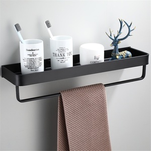 Moderno Estante Dorado de Hierro para Baño de Hotel, Soporte de Pared para Toallas, Barra de Almacenamiento, Estante Frontal para Espejo - Product Image 1