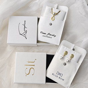 High Quality Custom Logo Luxury <b>Envelope</b> Earring Pouch Microfiber Water Resistant <b>Gift</b> Jewelry Packaging Bags - Product Image 1