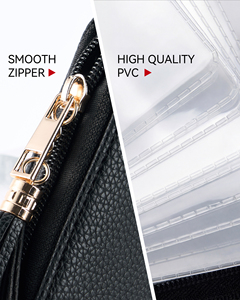 Portefeuille pour femmes en cuir PU personnalisé avec blocage RFID, grande capacité, porte-cartes de crédit tendance avec fermeture éclair, 40 emplacements pour cartes - Product Image 5