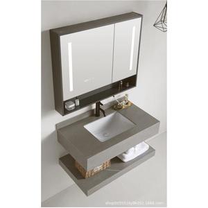 Mueble de Baño Flotante Ouni Gris con Espejo Inteligente y Encimera de Doble Capa - Product Image 2