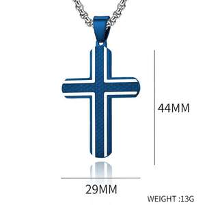 Diseñador de lujo de moda religión Cruz cristiana deslustre libre impermeable de acero inoxidable joyería de moda colgante collar para hombres - Product Image 3