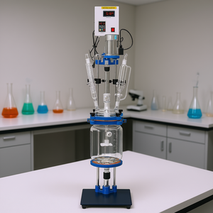 Reactor de Vidrio de 5L con Camisa de Refrigeración, Pantalla Digital, Equipo de Laboratorio para Destilación y Reacciones Químicas - Product Image 2
