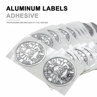 Autocollants en métal argenté en aluminium gaufré texturé imperméable à l'eau Feuille d'aluminium dorée Étiquettes d'emballage de bouteilles de vin de luxe Autocollant