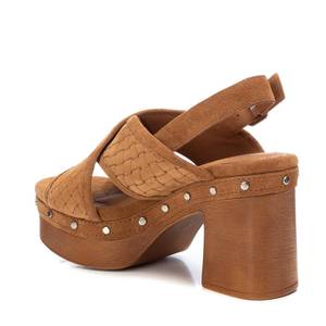Sandales à talons Carmela pour femmes, couleur taupe, plateforme, à brides croisées, style slingback - Product Image 3