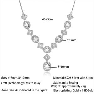 Collar de Plata 925 Original con Diamante Ovalado Brillante de 6*8/8*10mm, Color D, VVS1, Moissanita, para Mujer, Regalo de Boda - Product Image 3