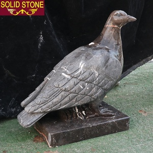 도매 소매 자연 손 조각 절묘한 흰색 비둘기 장식 야외 대리석 새 동상 - Product Image 6
