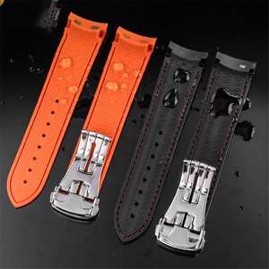 <span class=keywords><strong>Omeg</strong></span> pour Seamaster 300 Bracelet de montre 20mm 22mm Extrémité incurvée Bracelet en silicone pour hommes Bande de caoutchouc de plongée - Product Image 4