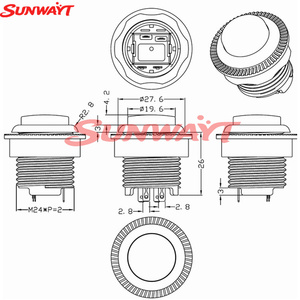 Botón pulsador de arcade de 24 mm, 5V/12V, para juegos de arcade que funcionan con monedas, iluminado con LED, de plástico, momentáneo, interruptores de botón pulsador LED - Product Image 3
