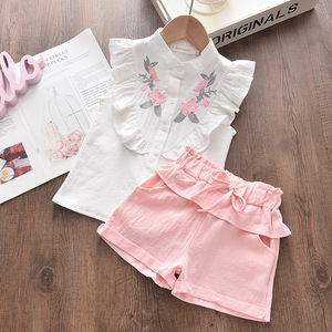 Ropa para Niños, Ropa de Diseñador para Damas, Conjuntos para Bebés, Trajes de Pantalones Cortos para Niñas de Material de Algodón - Product Image 2