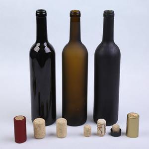 Bouteilles en verre mat transparent/ambre/vert/bordeaux 375 ml 500 ml 750 ml Col long Portable Frosted Cork Ice Wine & Vodka - Product Image 1
