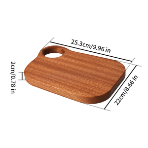 <span class=keywords><strong>Planche</strong></span> de service en <span class=keywords><strong>bois</strong></span> de Sapele de forme naturelle avec grande poignée, Spatule professionnelle individuelle pour charcuterie - Product Image 3