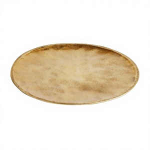Plateau de service ovale fait main, finition polie, couleur unie, pour usage alimentaire, décoration de table, plateaux de luxe, prix d'usine - Product Image 1