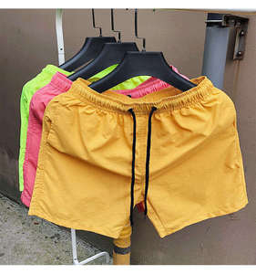 Men's Solid Color Board Shorts Mid Waist Drawstring Quick Dry Casual Short Length 100% Polyester Woven Fabric - Product Image 3