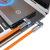 Câble de charge USB-C 120W en silicone souple à double coudé, avec fil plus épais, pour ordinateur portable, tablette et téléphone – Prise en charge PD