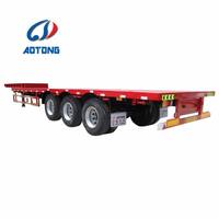 Step wise conteneur 45ft transporteur plate-forme lowbed semi-remorque tri essieux bas à plat camion remorque à vendre