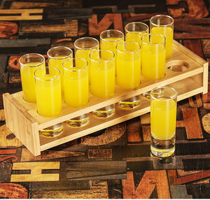 Juego de copas de regalo Mini chupito por sublimación, copas pequeñas de cóctel de bala, <span class=keywords><strong>Vodka</strong></span>, whisky, copas de vino con soporte de madera - Product Image 3