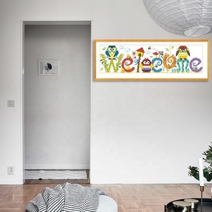 งานปักครอสติชรูปนกฮูก งานแฮนด์เมด DIY สำหรับตกแต่งห้องนั่งเล่น ทางเข้าห้องนอน ภาพปักขนาดเล็กสำหรับตกแต่ง - Product Image 5