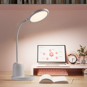 Volledig spectrum milieuvriendelijke, oogvriendelijke LED bureaulamp met aanraakbediening, draadloos ABS koepelontwerp, moderne leesruimteverlichting - Product Image 4