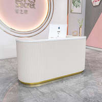 Comptoir de réception moderne personnalisé à LED, écologique, pour hôpital, salon, salle de sport, boutique, hôtel, spa, blanc, en vente