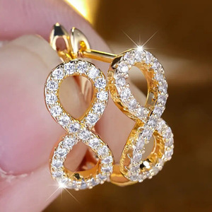 Orecchini a Cerchio Infinity per Donne, Stile Francese, Accessori per Orecchie da Indossare Quotidianamente - Product Image 1