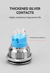 Interruptor de botón de Metal autoblocante de reinicio automático de 12/16/22mm, resistente al agua, modificación de coche Circular pequeña, orificio de montaje de 12mm para 12V - Product Image 4